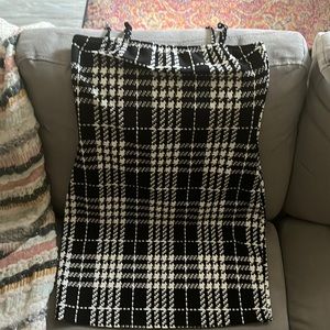 SHEIN houndstooth print mini dress.